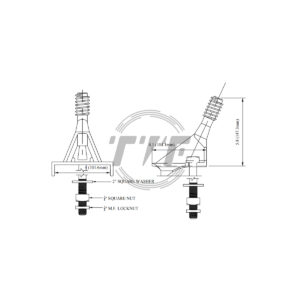 Angled Crossarm Insulator Pin, 60 Degree - Image 2