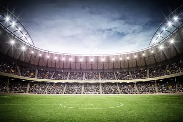 football stadium with lights