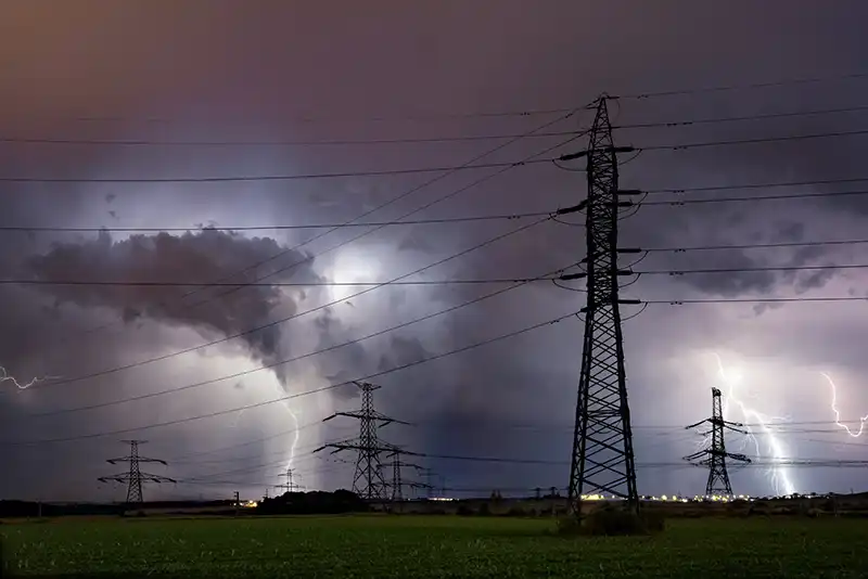 Lightning storm threats overhead power transmission systems