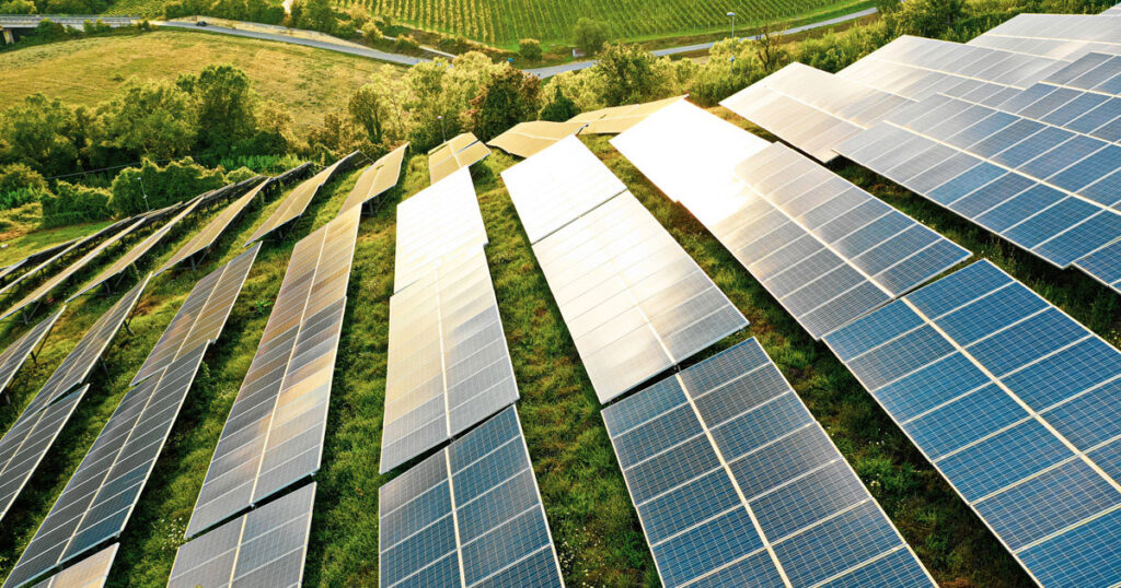 Solar panel farm installation