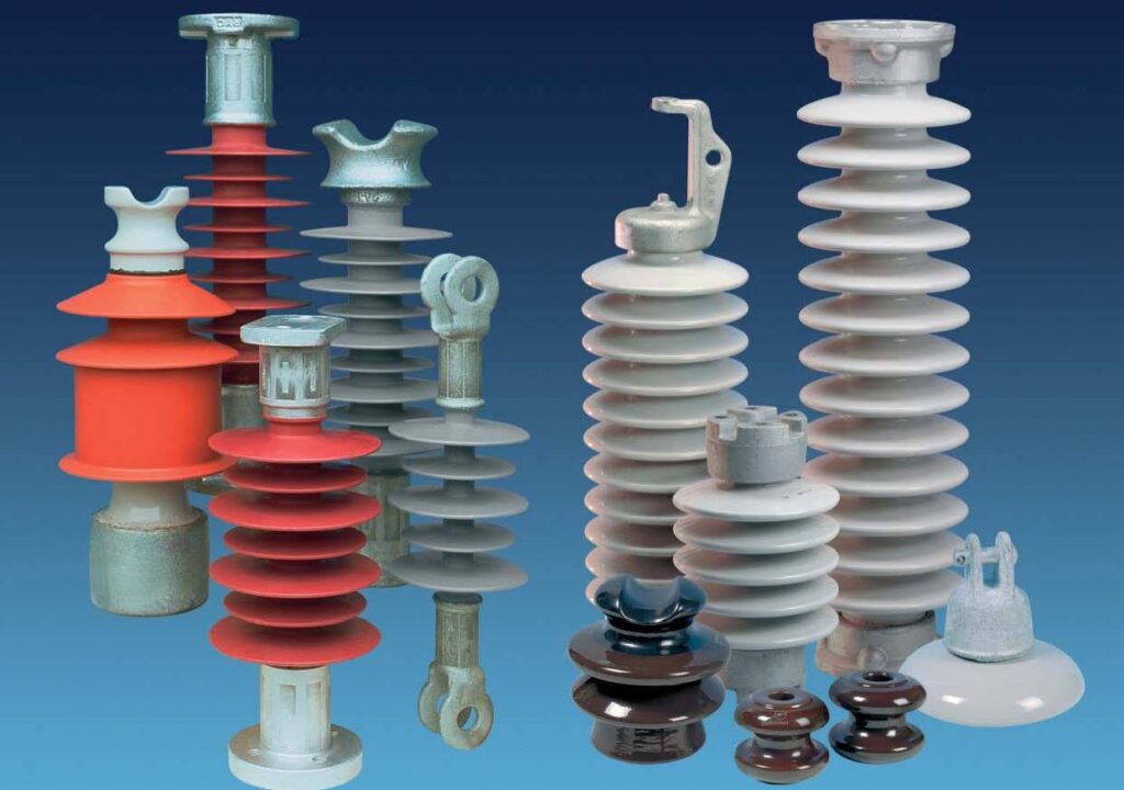 Hybrid post insulators combining porcelain with polymer