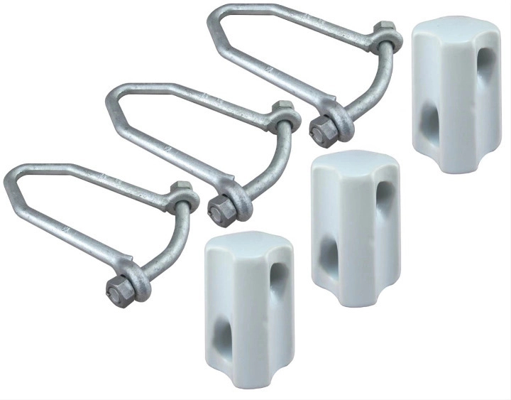 Bent insulator pins with insulators