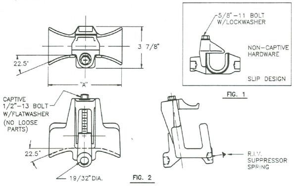 Trunnion suspension clamp components