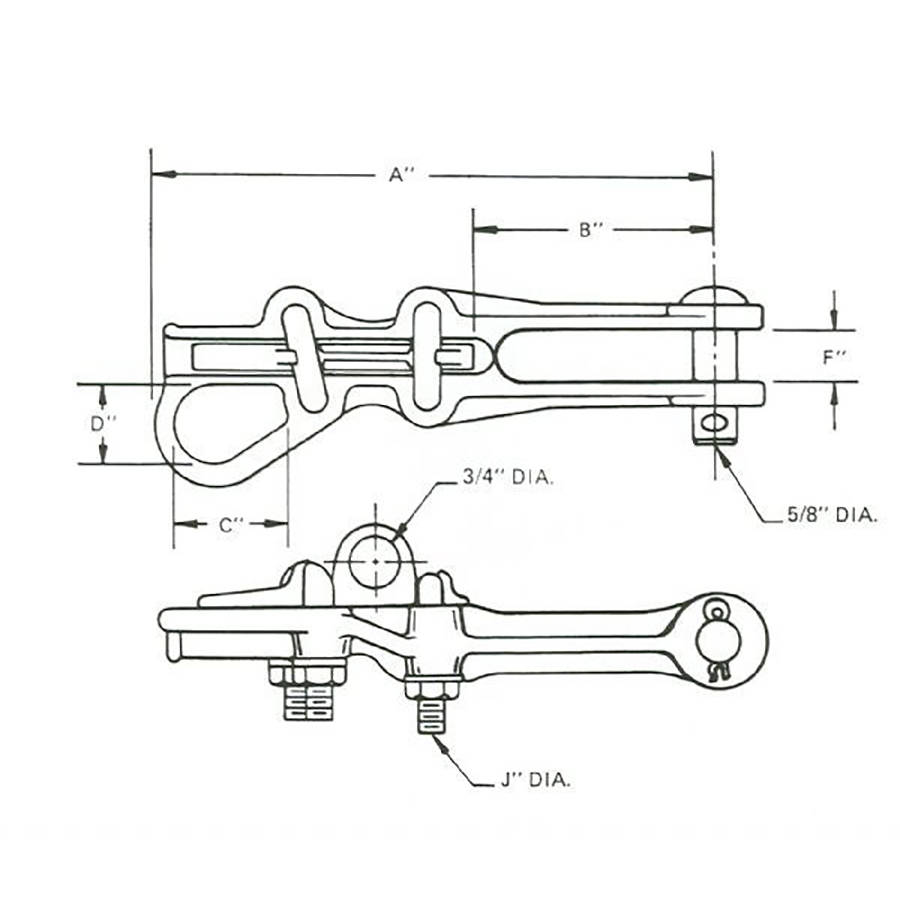 Materials and specifications for the stirrup clamp deadends