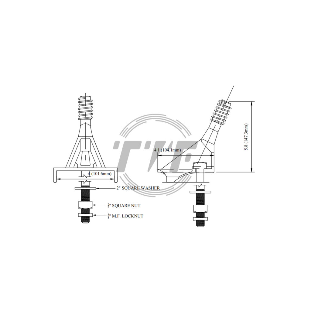 Structure of the angled crossarm insulator pin