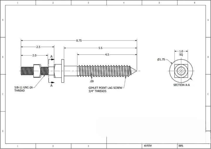 Materials and specifications for B-cable suspension screws